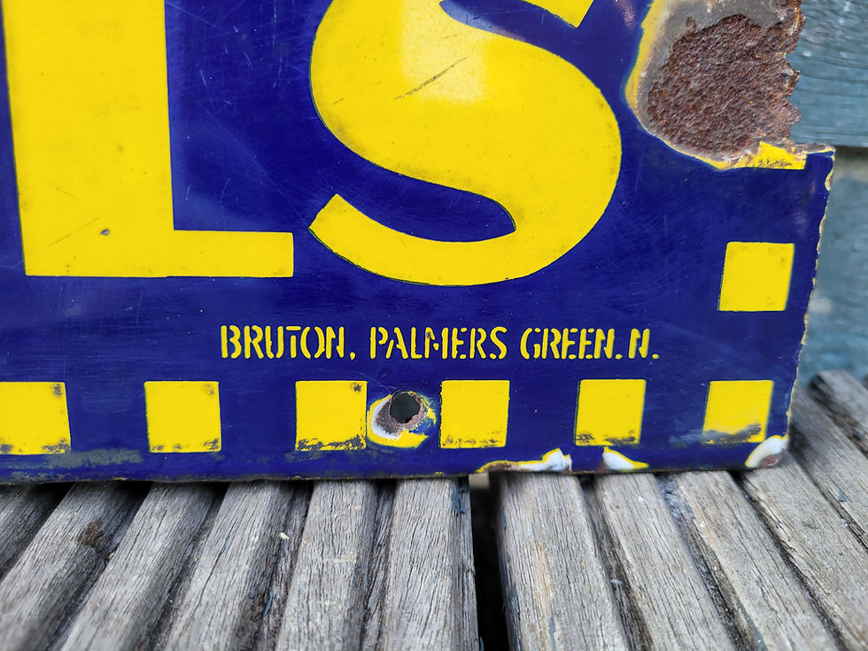 Thumbnail: Genuine Early Repairs & Sussex Rubber Enamel Sign Advertising Sign 36"x 18"
