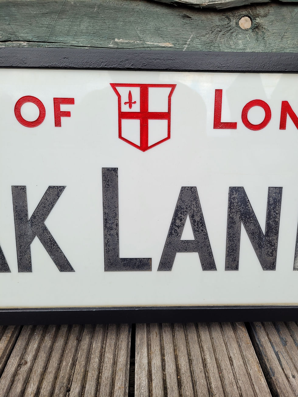 Thumbnail: Genuine 1910s City of London CLOAK LANE E.C.4. Opal Glass Street Sign
