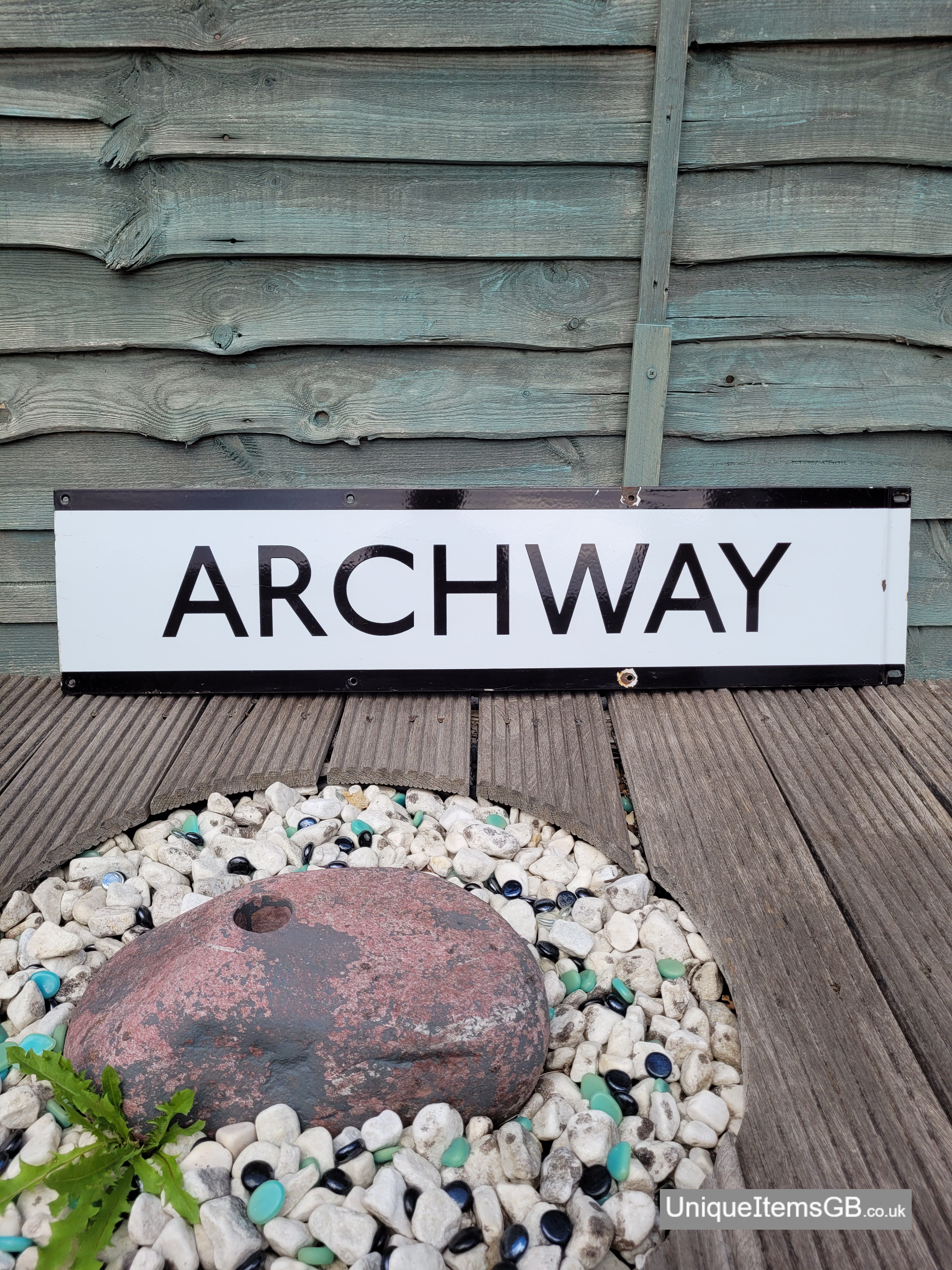 Genuine London Underground ARCHWAY on the NORTHERN LINE Enamel Sign 38" x 9"