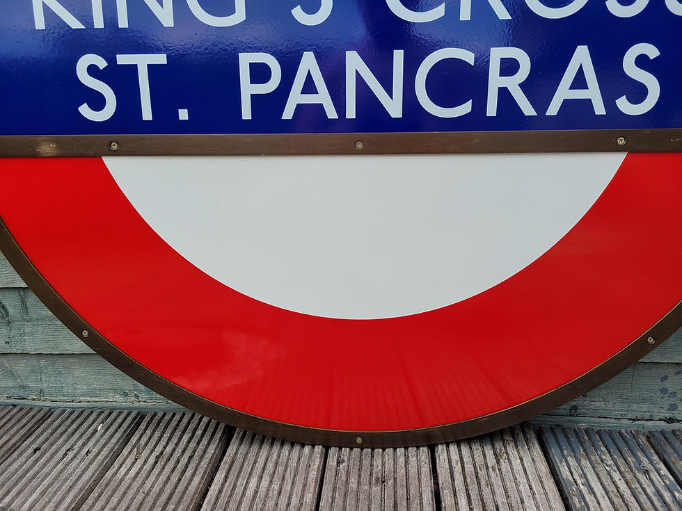 Thumbnail: London Underground KING'S CROSS ST. PANCRAS 51" Roundel Enamel Sign with Frame