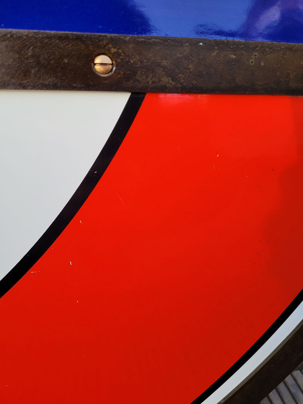 Thumbnail: Early London UNDERGROUND 60" Roundel Enamel Sign with BRONZE Frame