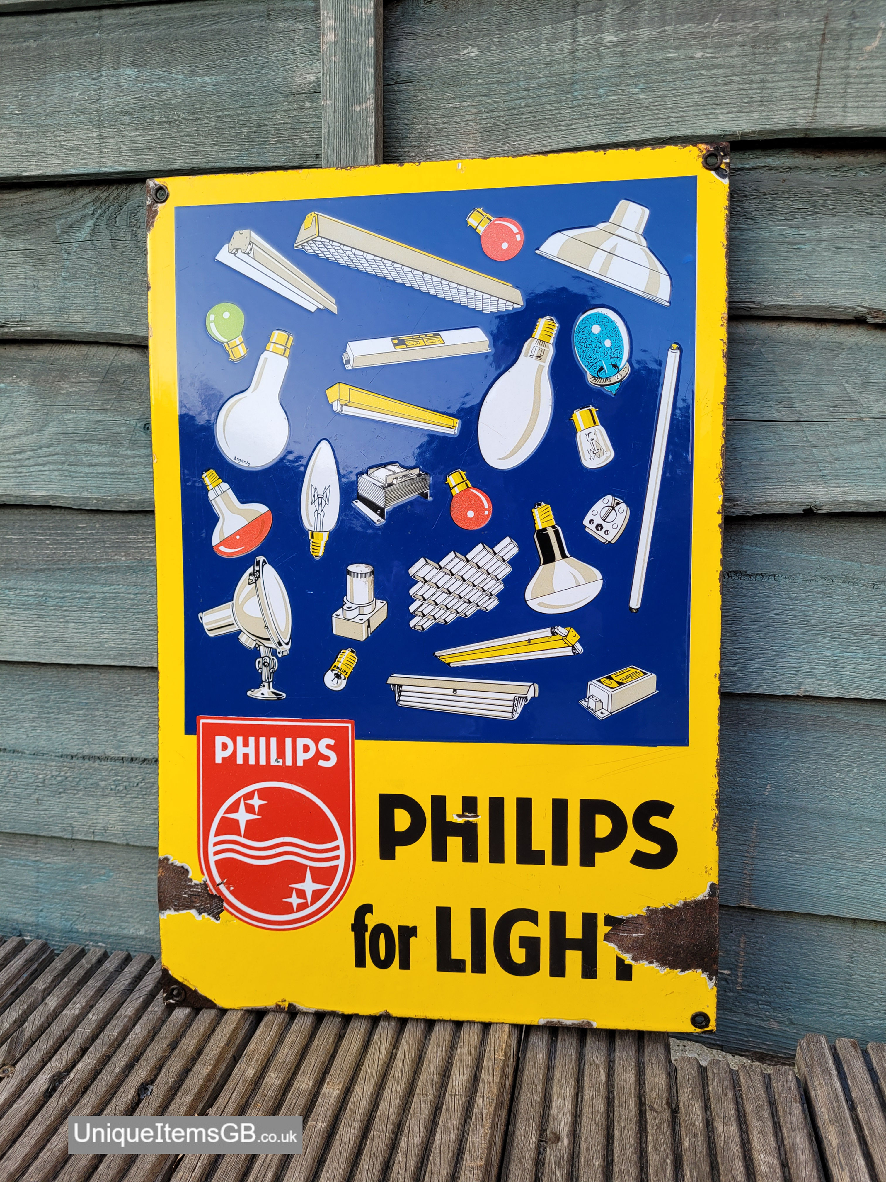 PHILIPS for LIGHT Enamel Sign Advertising 18" x 12"