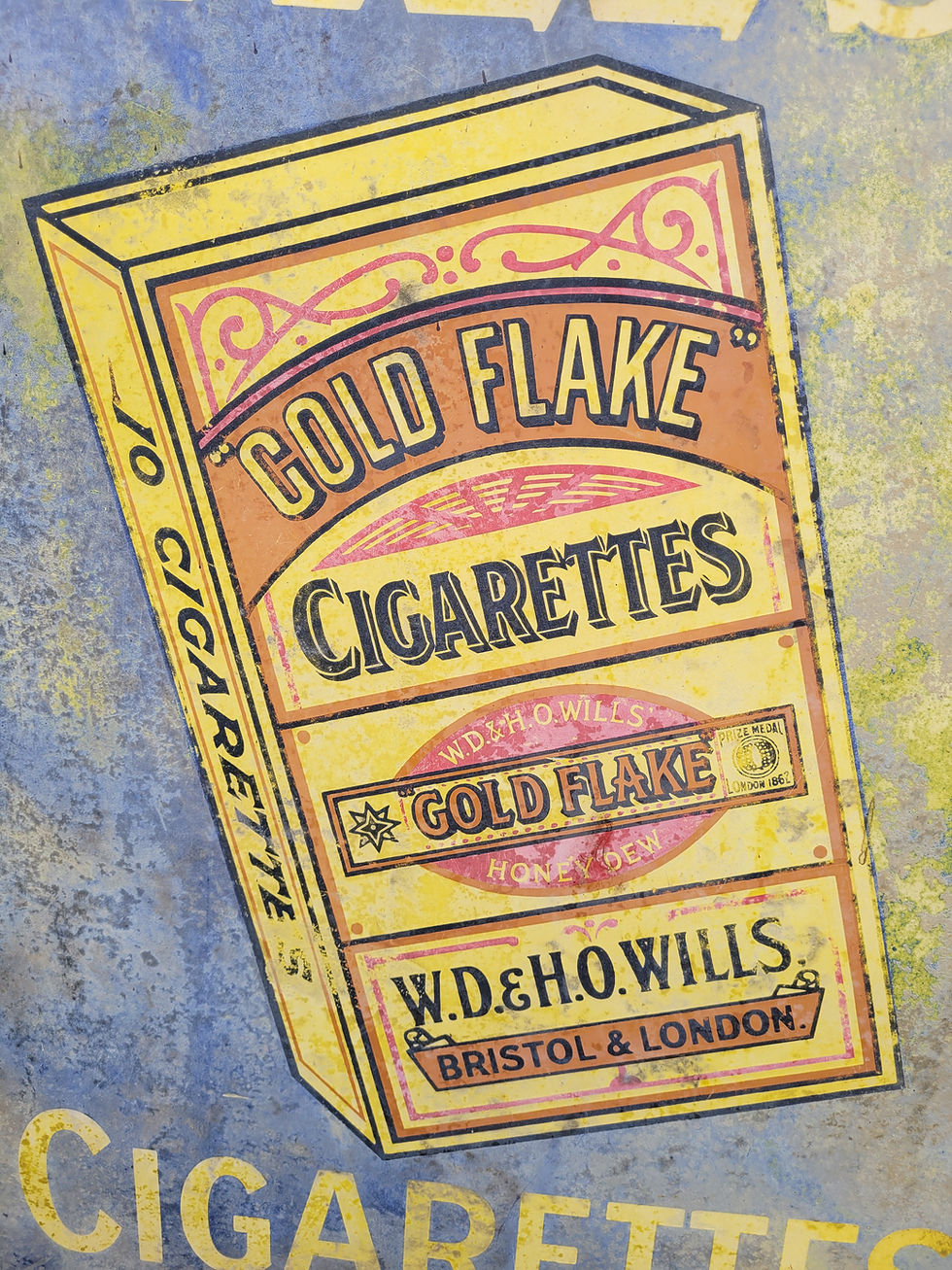 Thumbnail: Original 1930s Wills Gold Flake Enamel Sign Advertising LARGE 36" x 24"