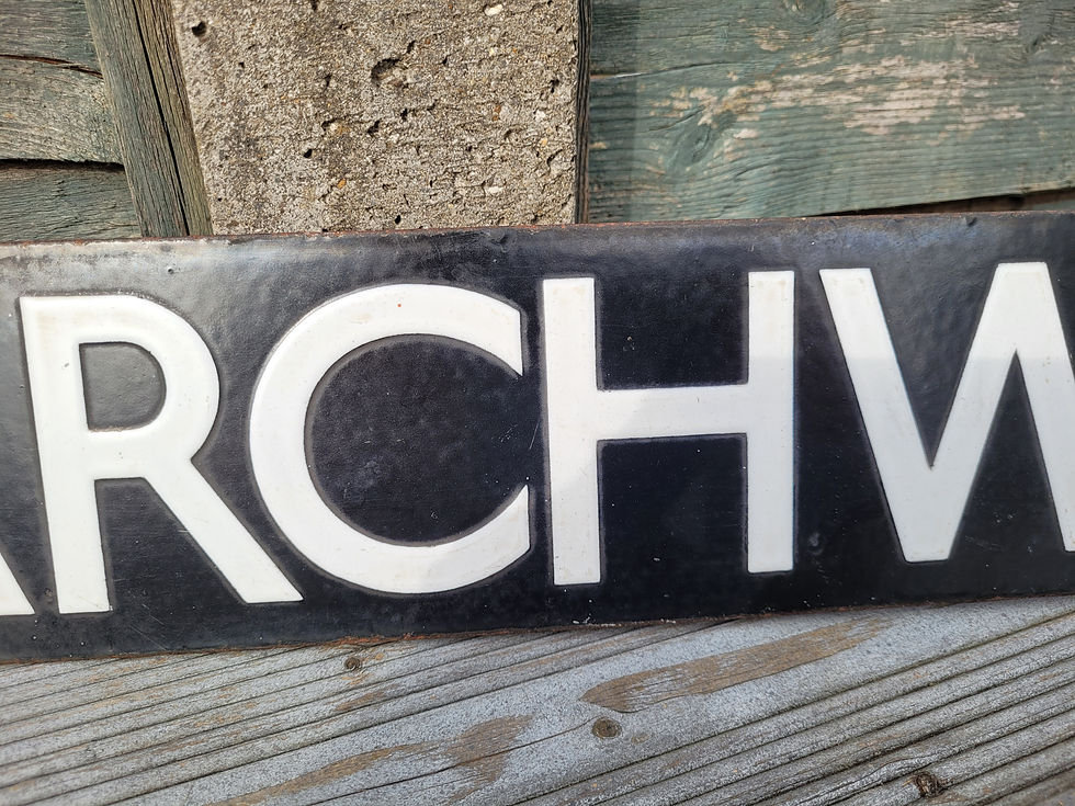 Thumbnail: 1938 London Underground Colindale & Archway Enamel Train Destination Plate