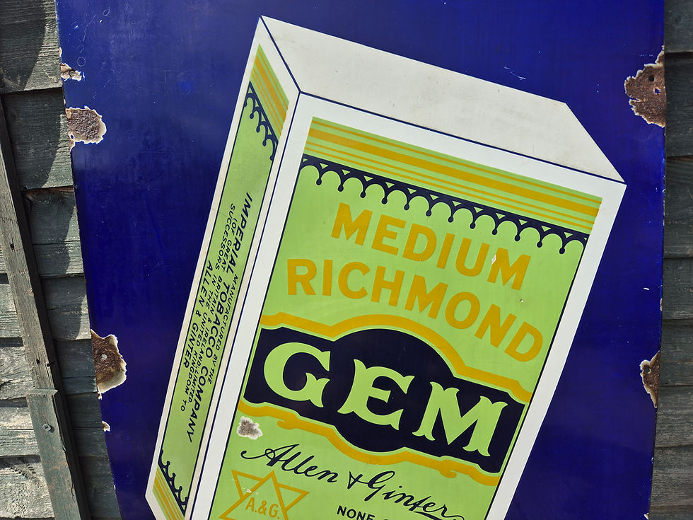 Thumbnail: Early Medium Richmond Gem Enamel Sign Advertising Sign 36" x 24"