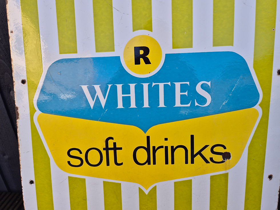 Thumbnail: 1940s R WHITES Soft Drinks Enamel sign Advertising Porcelain 64cm x 52cm