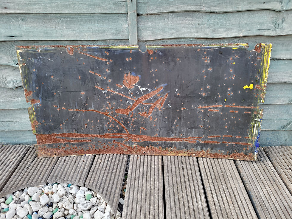 Thumbnail: Genuine Early Repairs & Sussex Rubber Enamel Sign Advertising Sign 36"x 18"