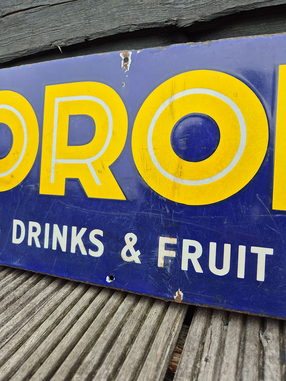 Thumbnail: Genuine 1950's CORONA enamel sign 30" x 10"