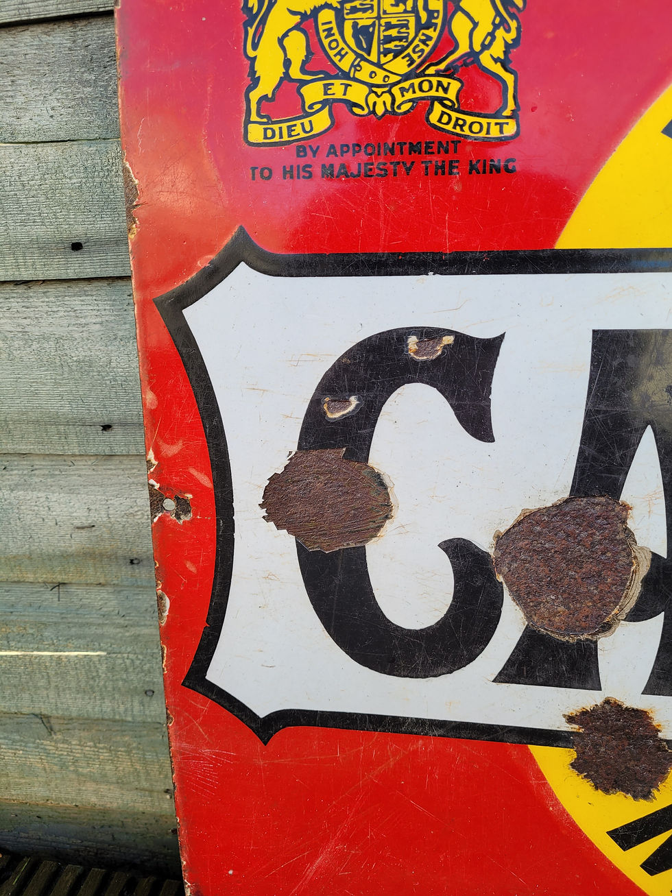 Thumbnail: Original 1920's CASTROL WAKEFIELD Motor Oil Enamel Sign 30" x 20"