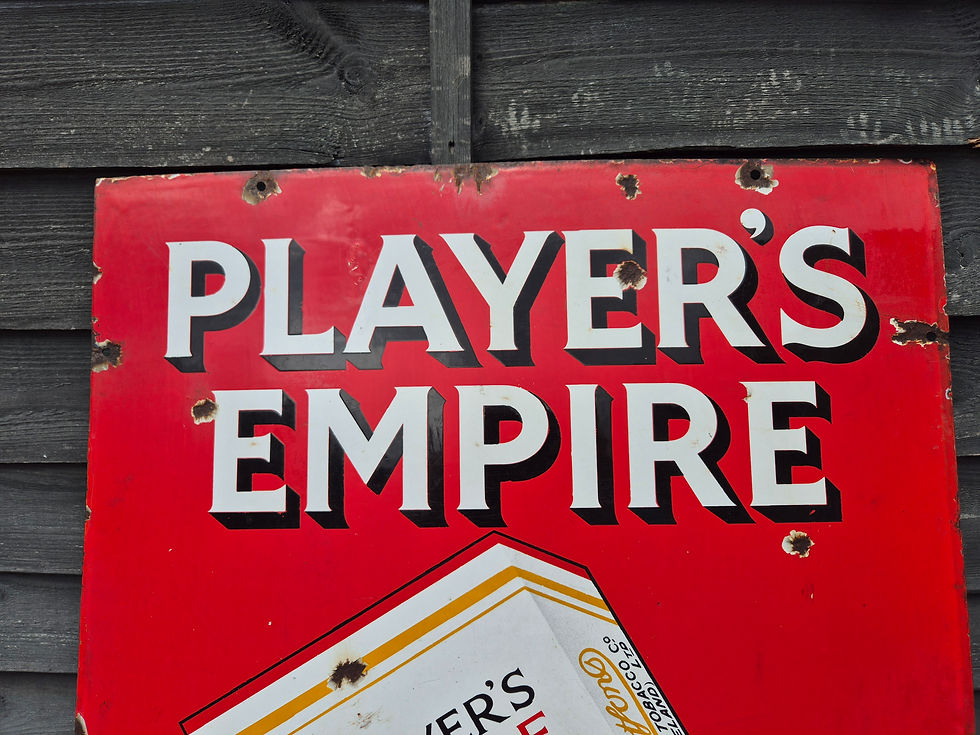 Thumbnail: Genuine 1940s Player's Empire Navy Cut Cigarettes pictorial enamel sign 24 x 36"