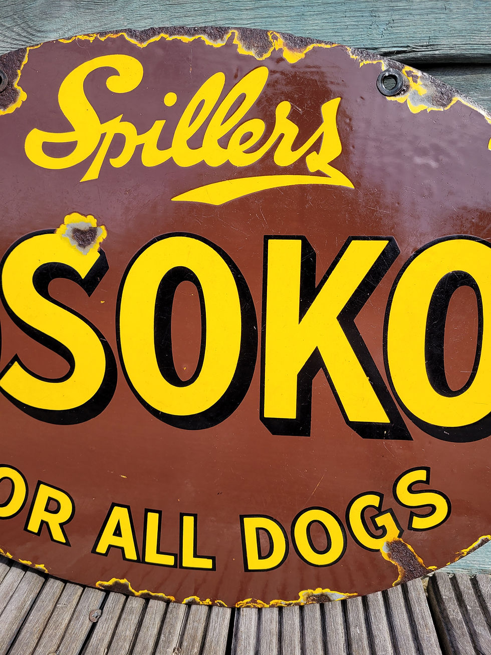 Thumbnail: Early Genuine Double Sided Spillers Enamel Sign Advertising Sign 22" x 16"