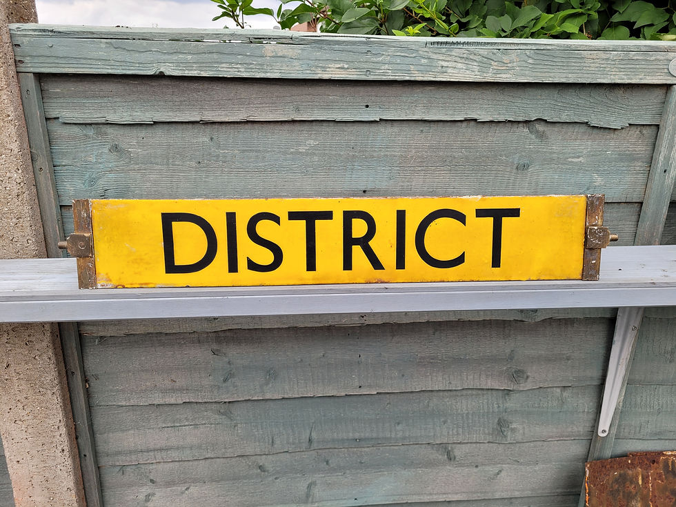 Thumbnail: London Underground METROPOLITAN and DISTRICT Enamel Train Destination Plate