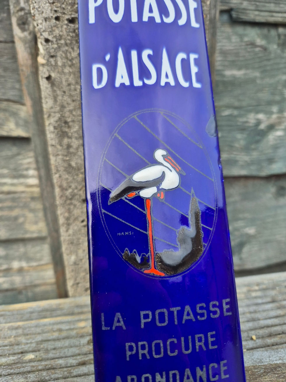 Thumbnail: Genuine 1930s POTASSE Fingerplate Enamel Sign 10" x 2.2"