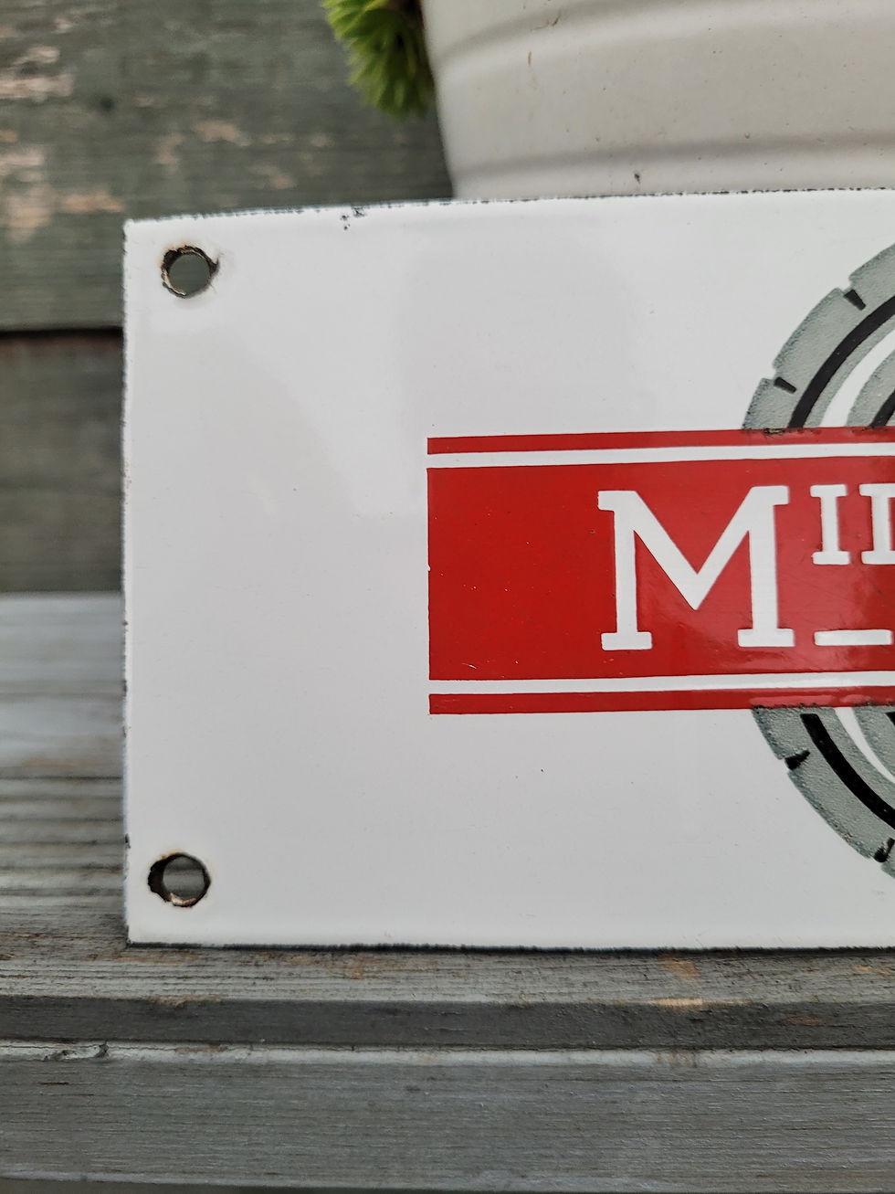 Thumbnail: MIDLAND RED Motoring bus enamel timetable heading 9" x 3.5"