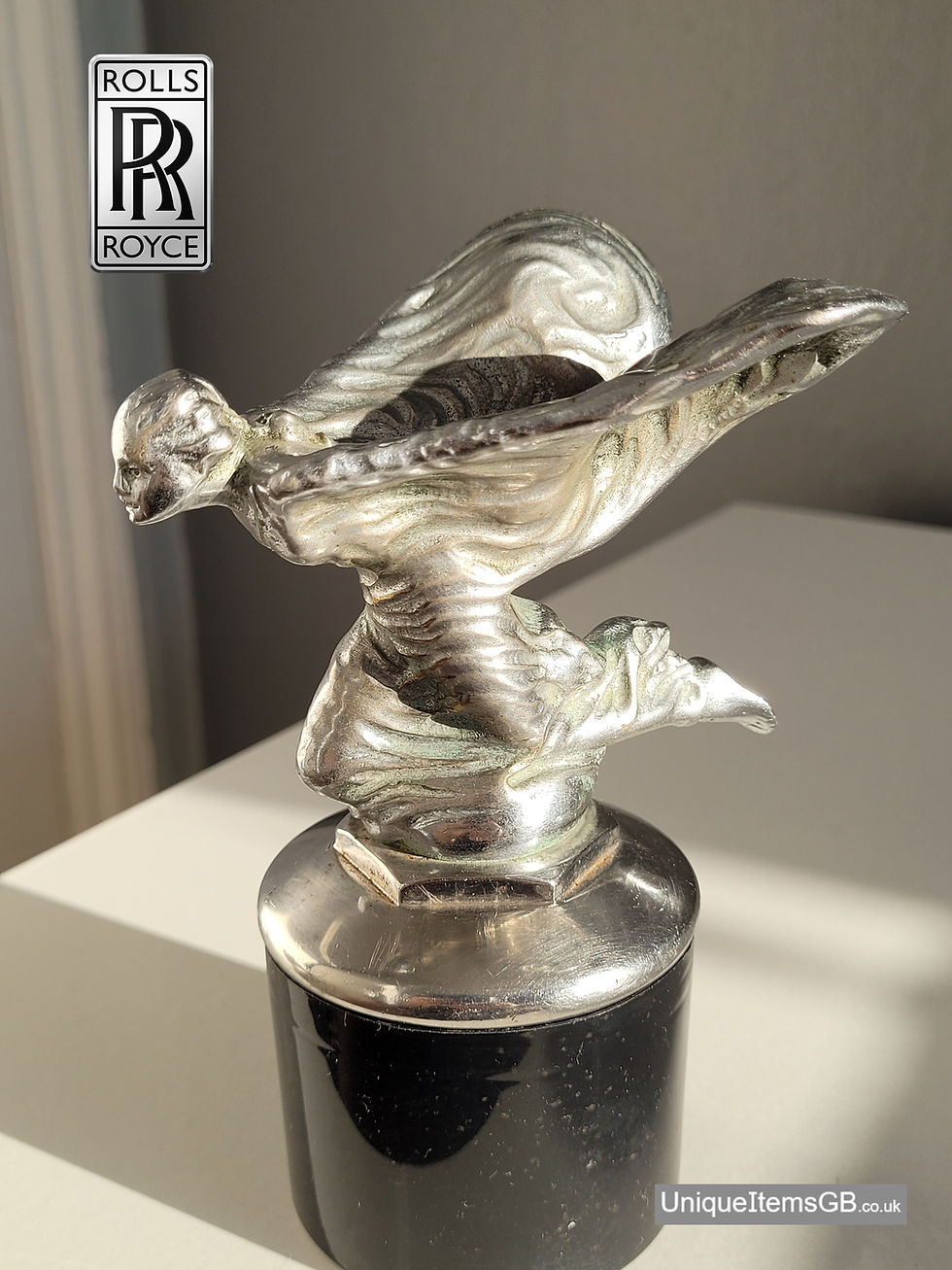Thumbnail: Pre-war 1930's Rolls Royce Spirit of Ecstasy Kneeling Lady Car Mascot
