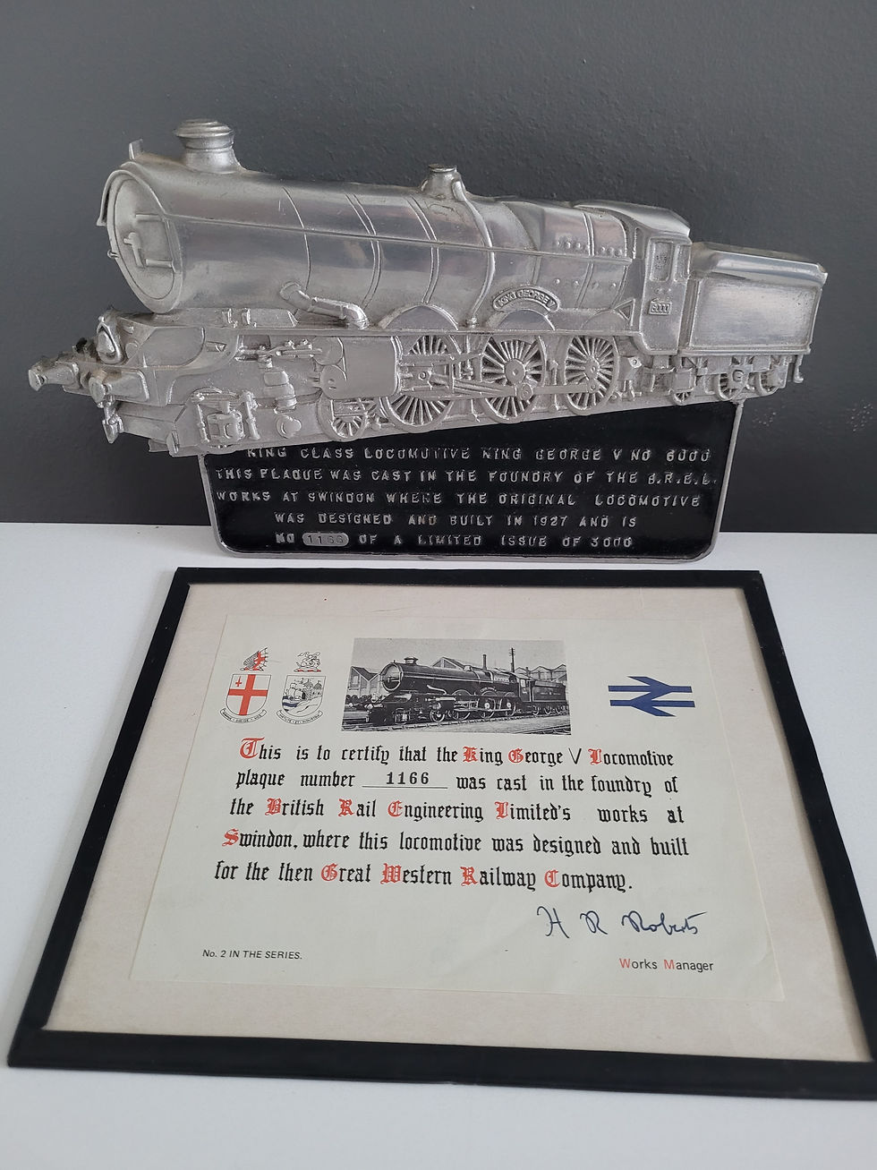 Thumbnail: Aluminum Plaque Celebrating GWR King Class 4-6-0 George V 6000 No.1166 of 3000