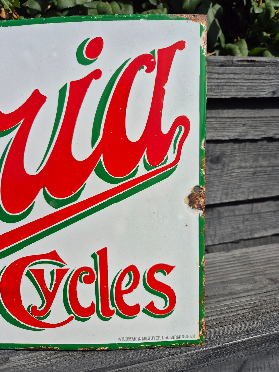 Thumbnail: Genuine 1920's GLORIA CYCLES enamel sign 18" x 12"