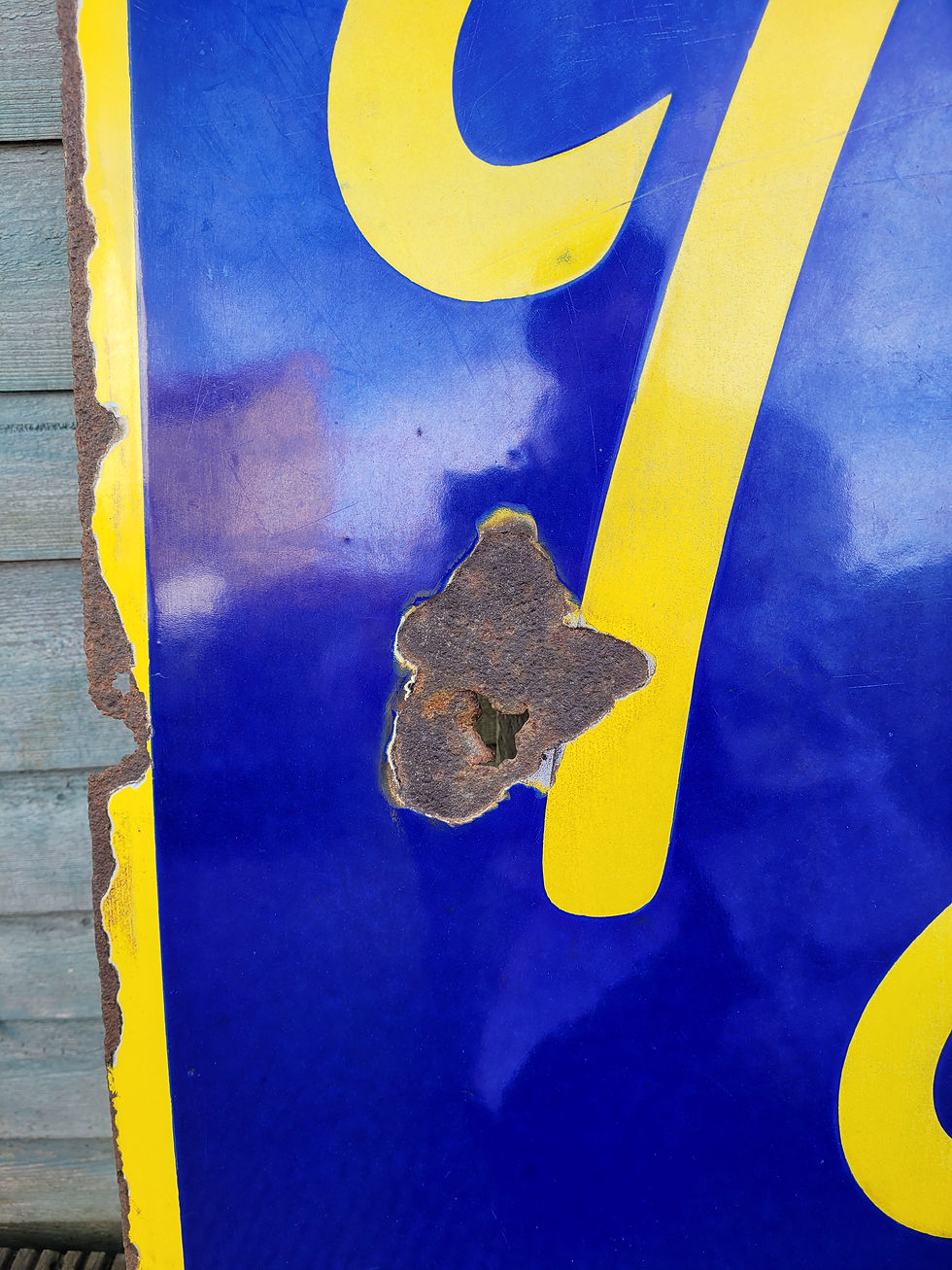 Thumbnail: Original 1930's Players Please Navy Cut Enamel Sign LARGE 58" x 38"