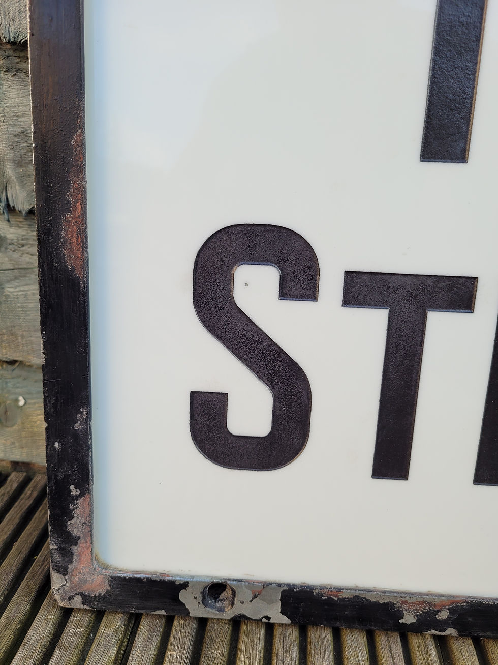 Thumbnail: Genuine 1910's City of London Tallis Street E.C.4. Opal Glass Street Sign + COA