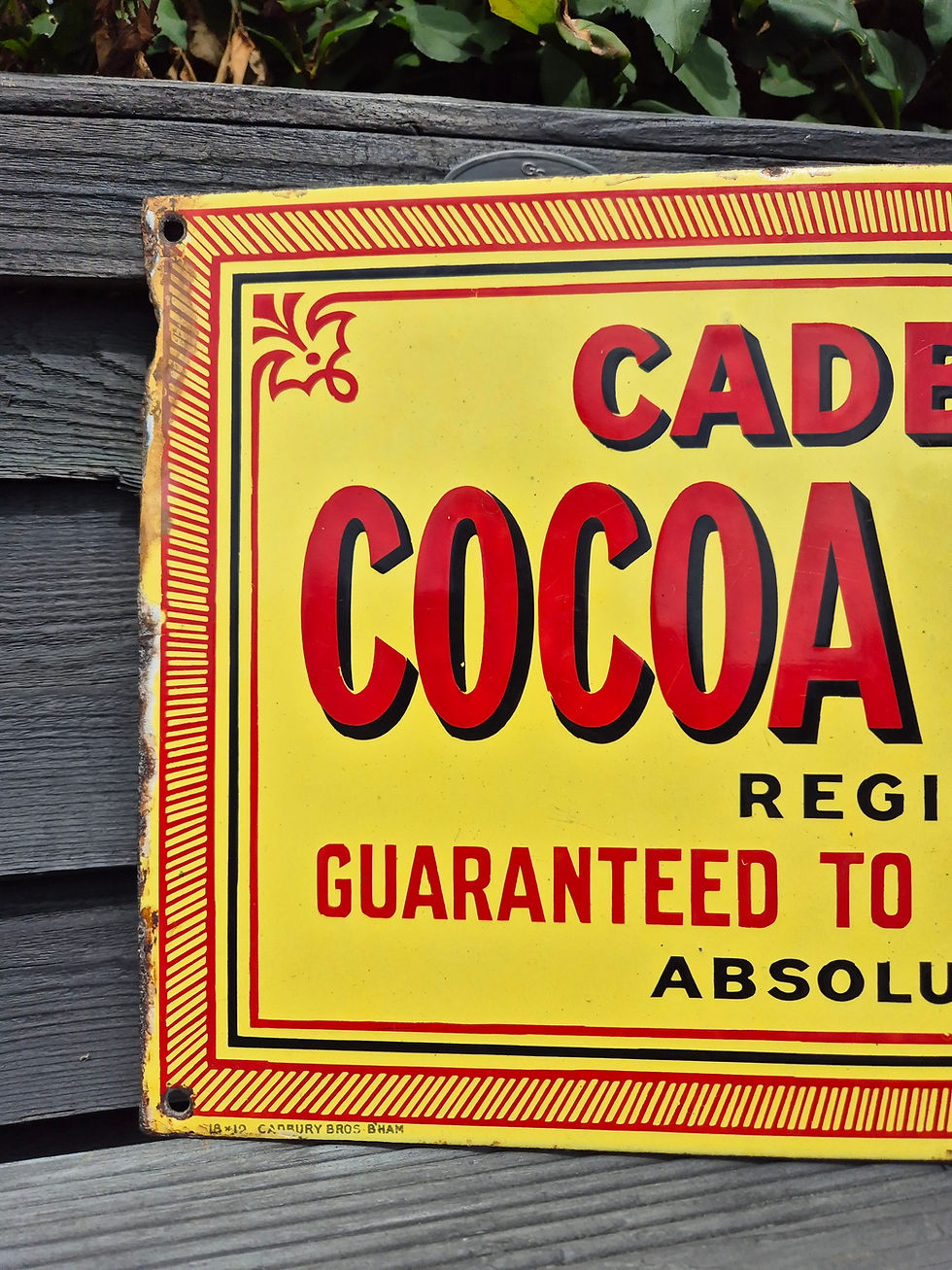 Thumbnail: Genuine 1920's CADBURYS COCOA enamel sign 18" x 10"