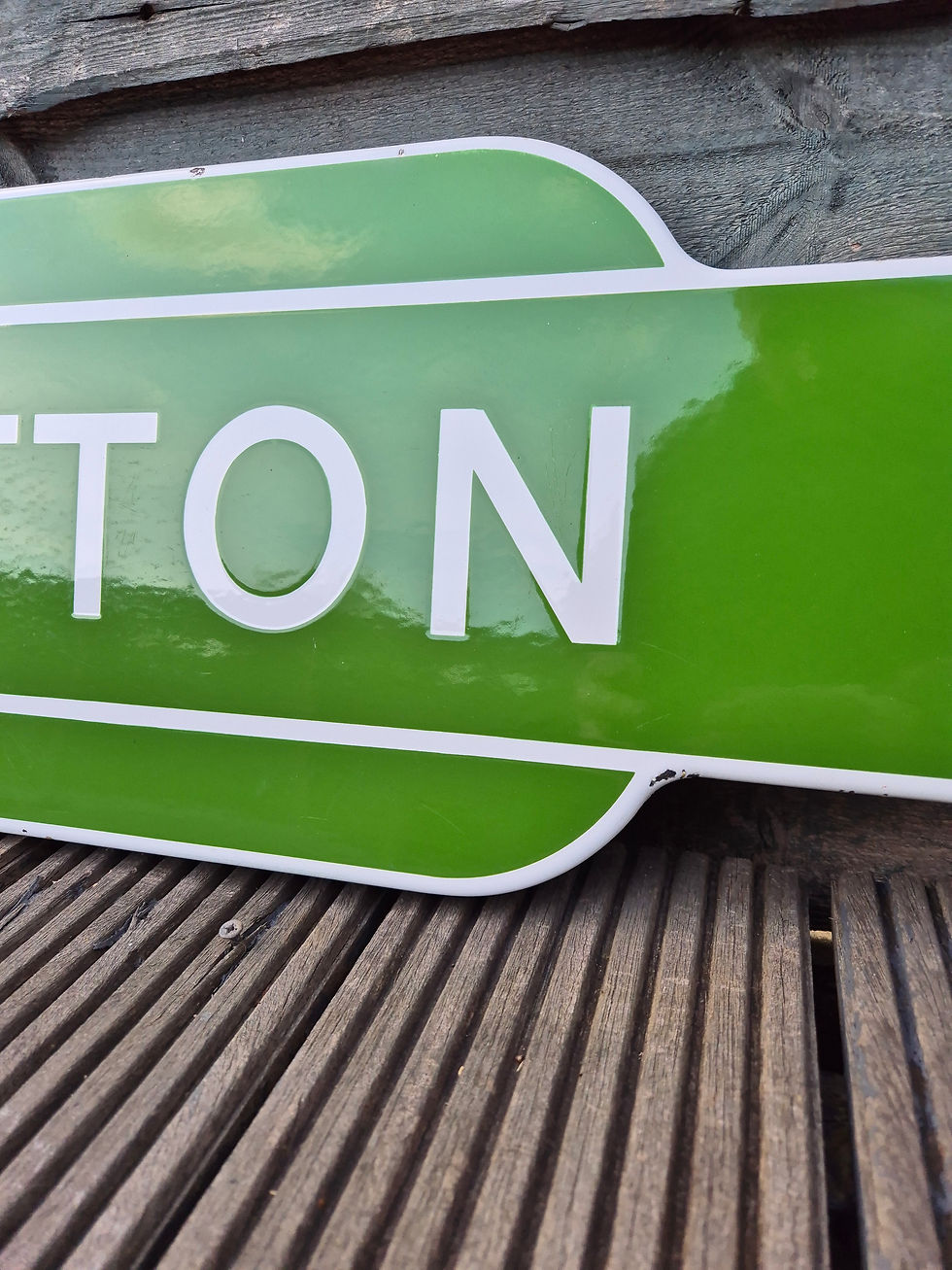 Thumbnail: Early Genuine British Railway BR(S) FF Totem FRATTON Enamel Sign 36.5" x 10"