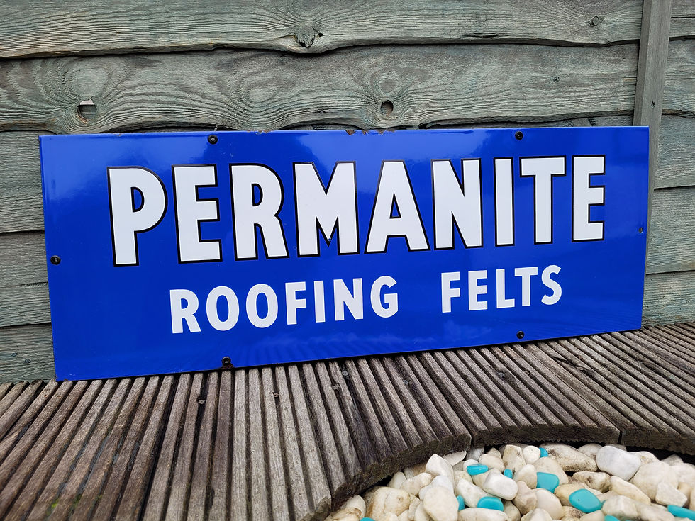 Thumbnail: Original Permanite Enamel Sign Advertising Porcelain 30" x 11"