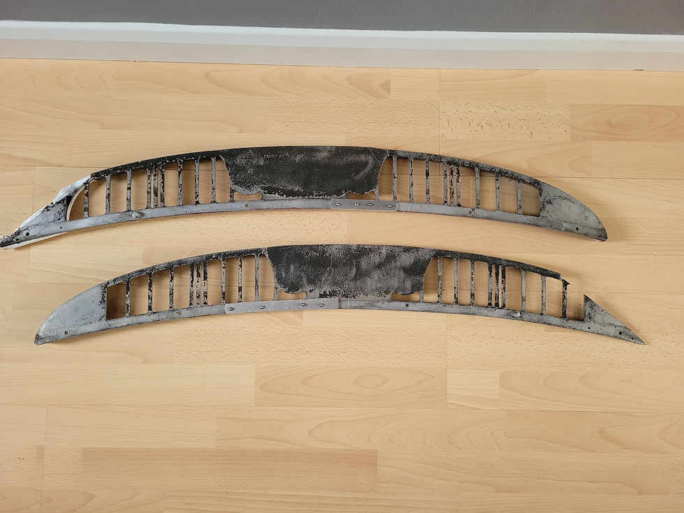 Thumbnail: Pair of Early Aluminium Ventilation Grills from a London Underground Carriage
