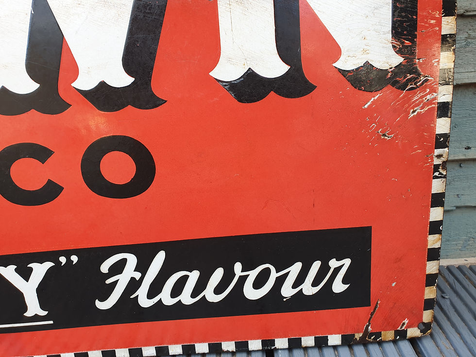 Thumbnail: Early Nut Brown Tobacco Enamel Sign Large