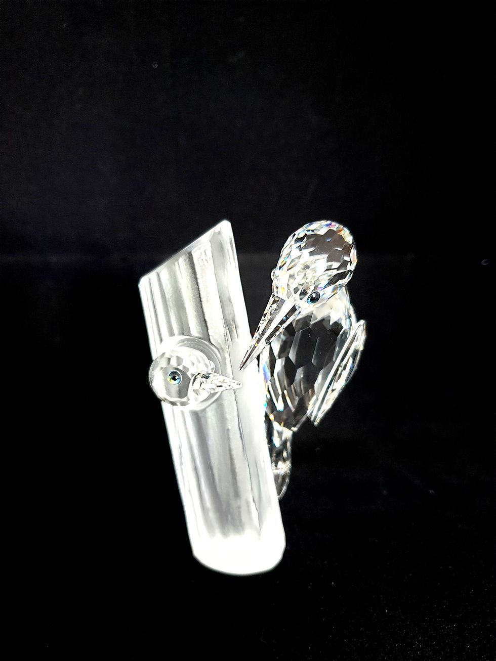 Thumbnail: SWAROVSKI 1988 ANNUAL EDITION WOODPECKERS SHARING FROSTED BASE 117937 + BOX