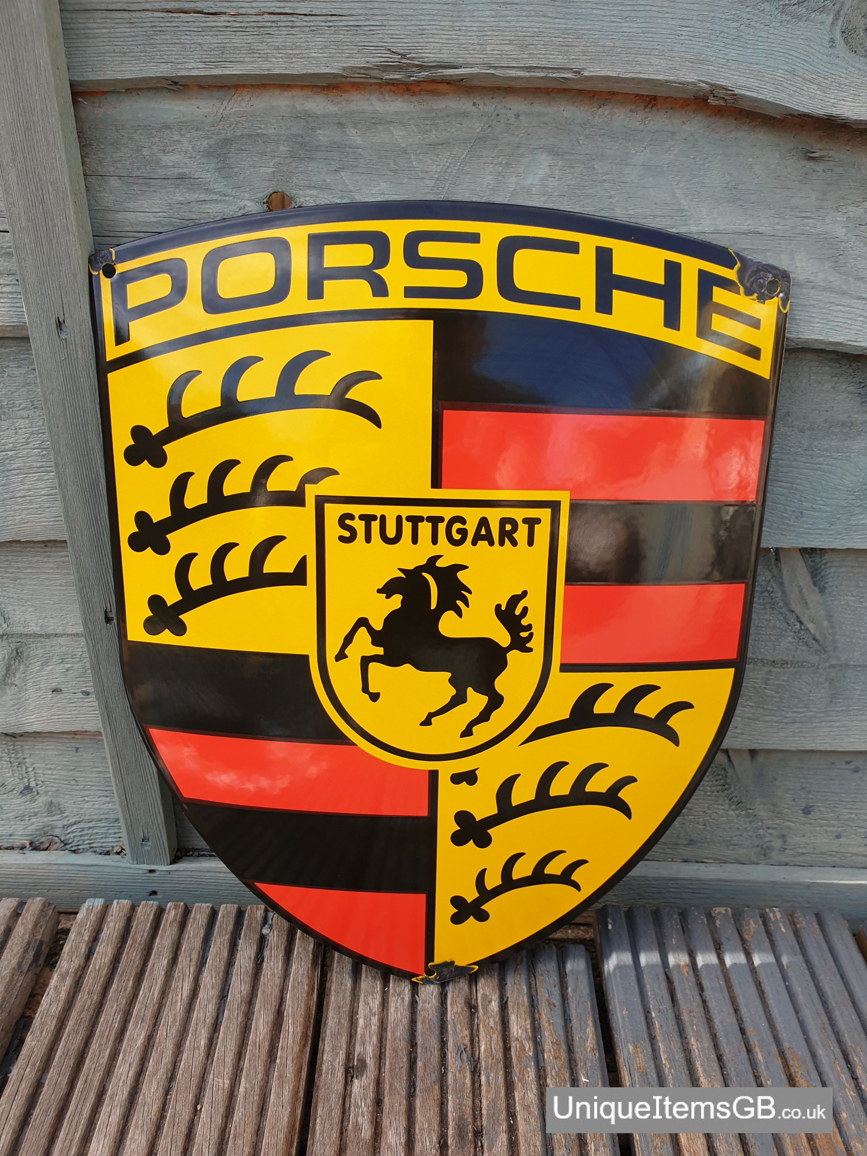 Porsche Schield enamel sign porcelain