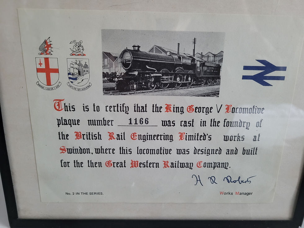 Thumbnail: Aluminum Plaque Celebrating GWR King Class 4-6-0 George V 6000 No.1166 of 3000