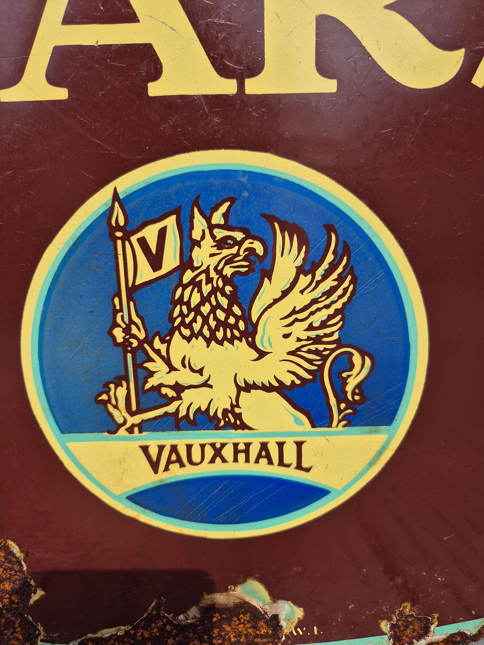 Thumbnail: 1950s Genuine Double Sided VAUXHALL CARS Enamel Sign Automobilia 30" x 20"
