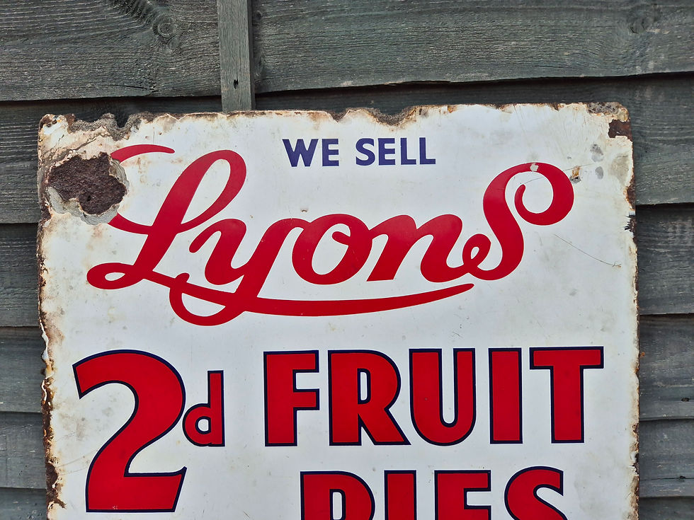 Thumbnail: Genuine 1940 LYONS FRUIT PIES LARGE 34.5" x 22"