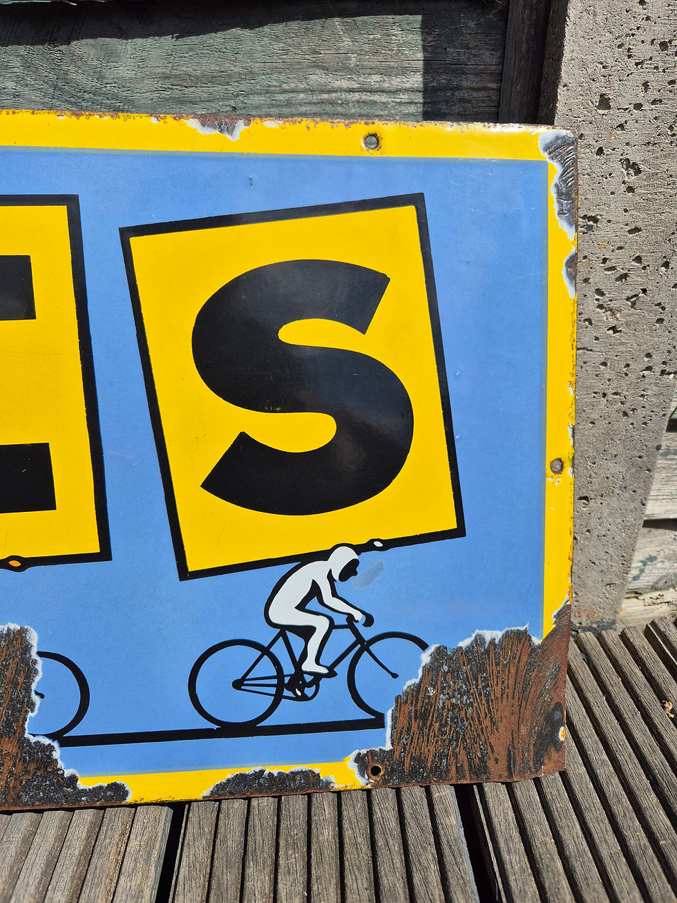 Thumbnail: Early Genuine HERCULES CYCLES Enamel Sign LARGE 72" x 13"
