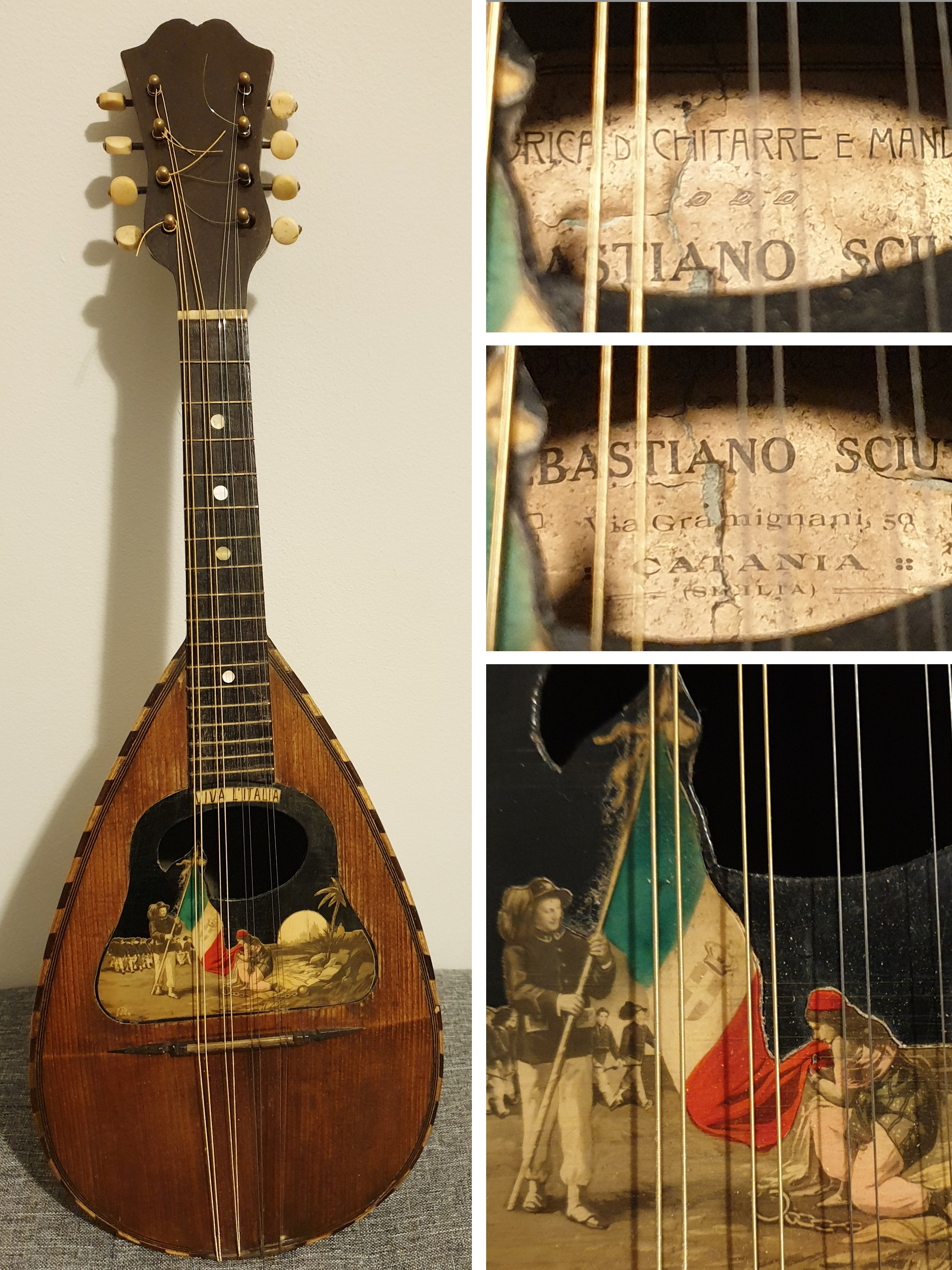 1950 Italian Mandolin Hand-Crafted by Sebastiano Sciuto from Catania Sicilia