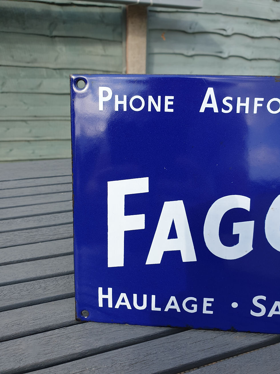 Thumbnail: Fagg's Fleet LTD Enamel Sign  24" x 8"