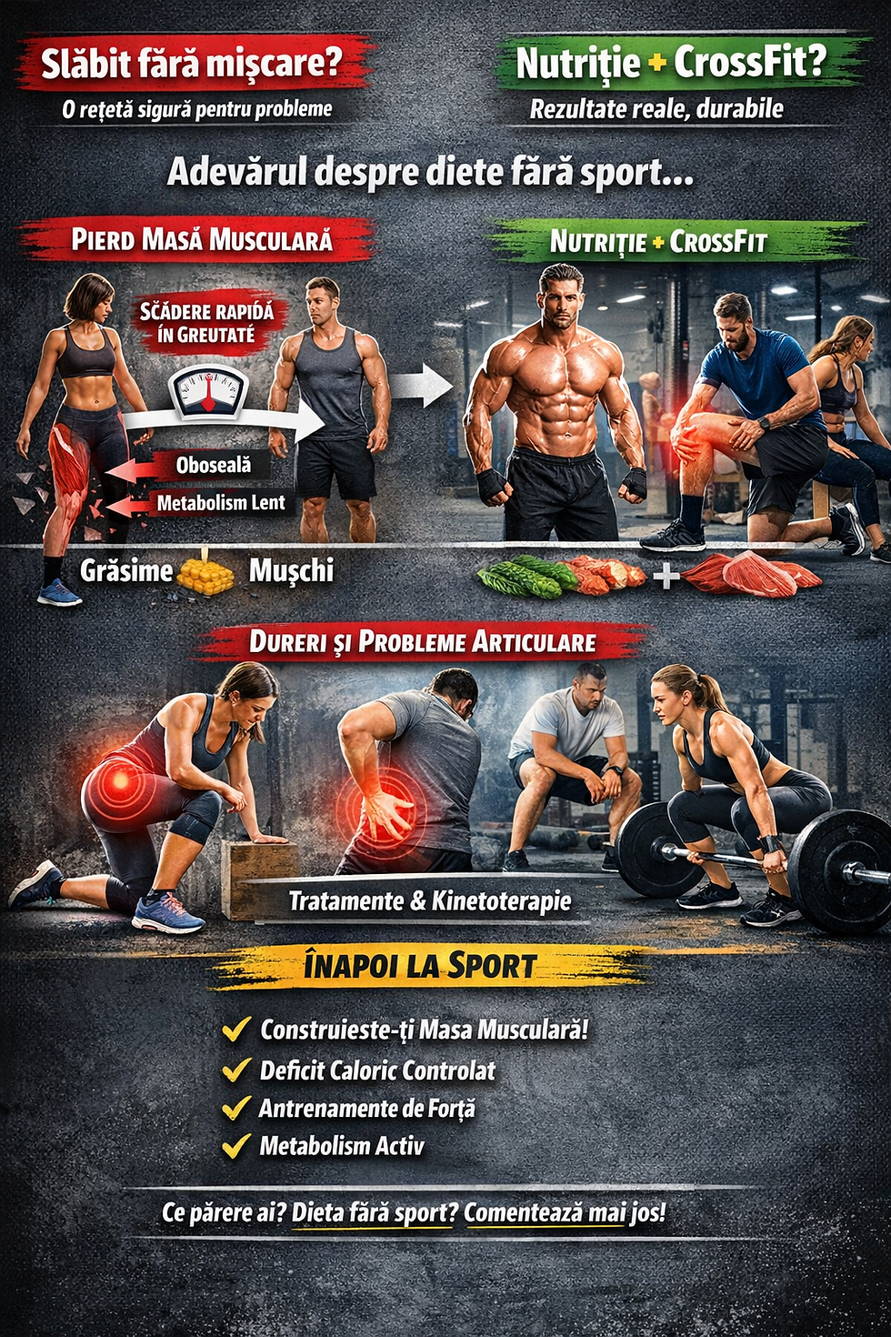 ❌ Slăbit fără mișcare? O rețetă sigură pentru probleme