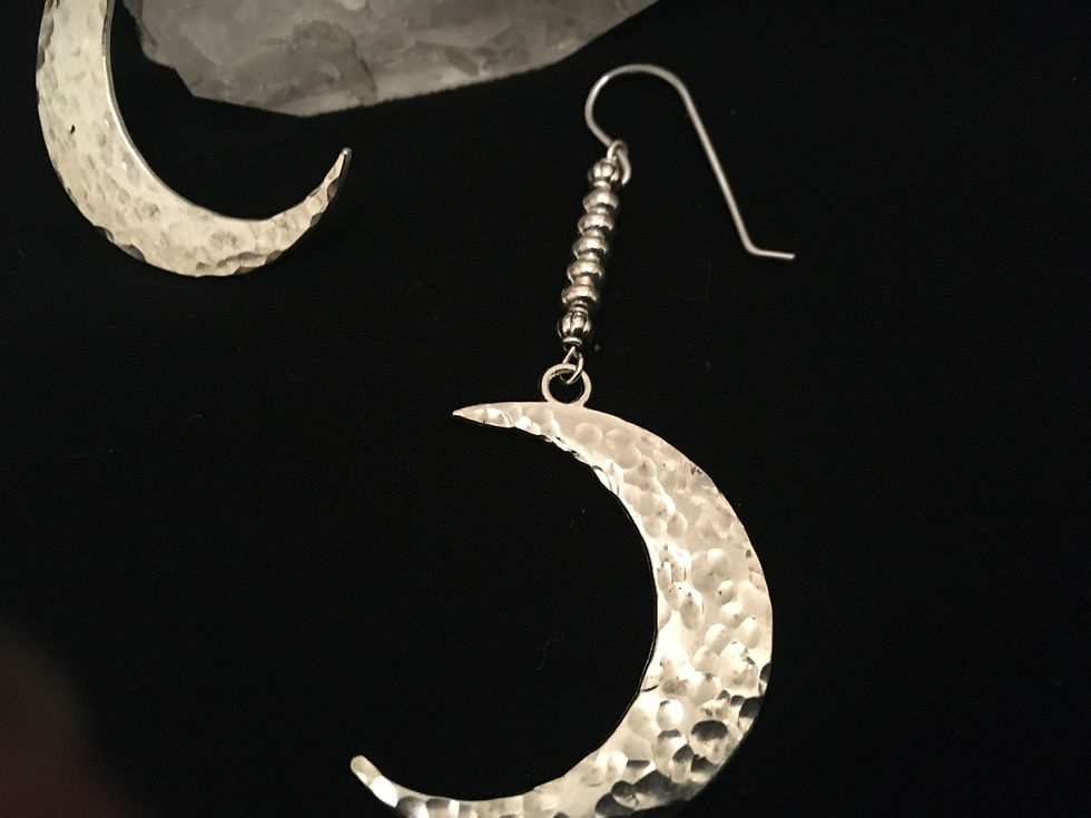 Thumbnail: Hammered Crescent Moon Earrings