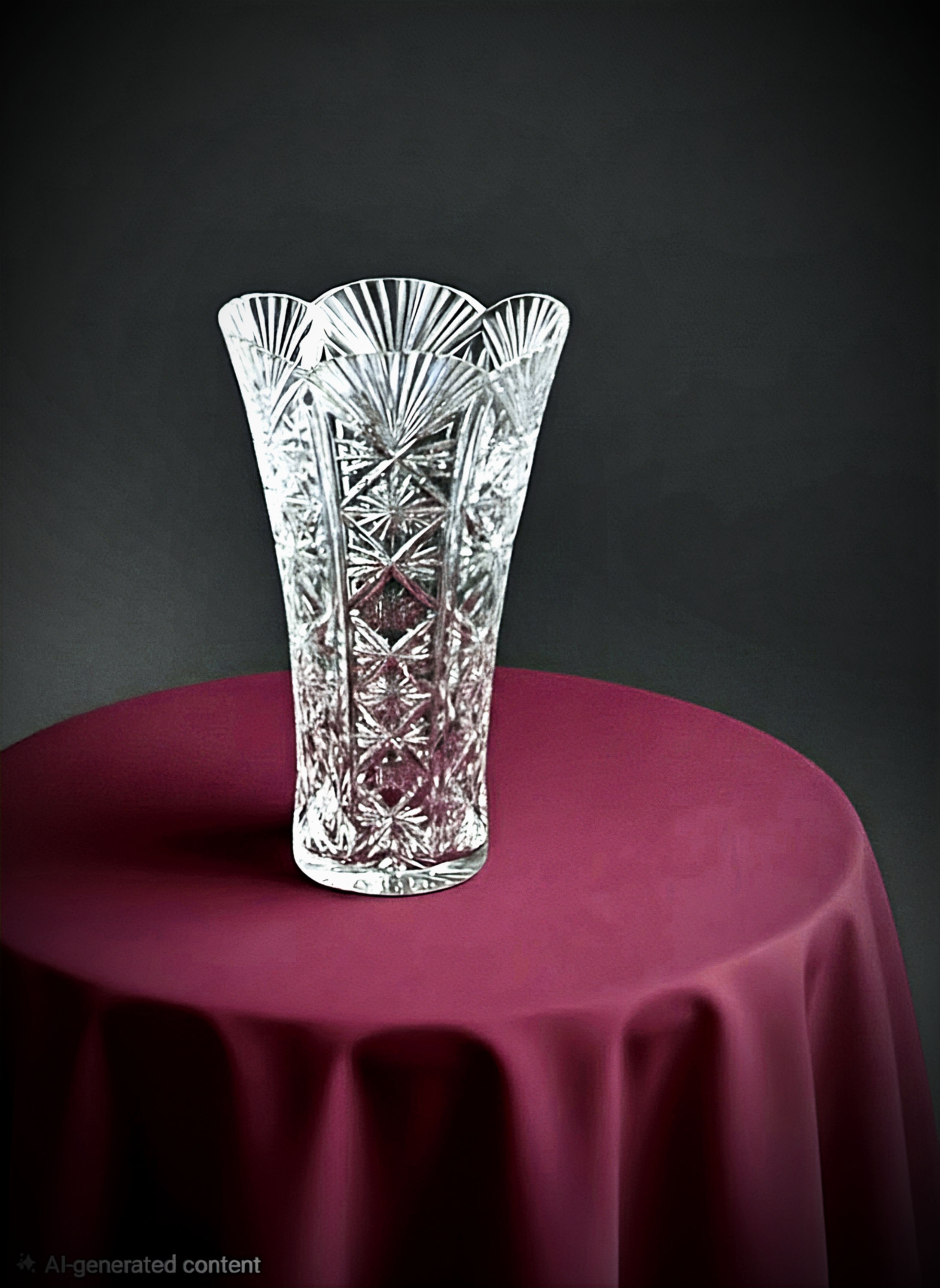 Cristal D'arques Durand Vincennes Cut Crystal Vase,