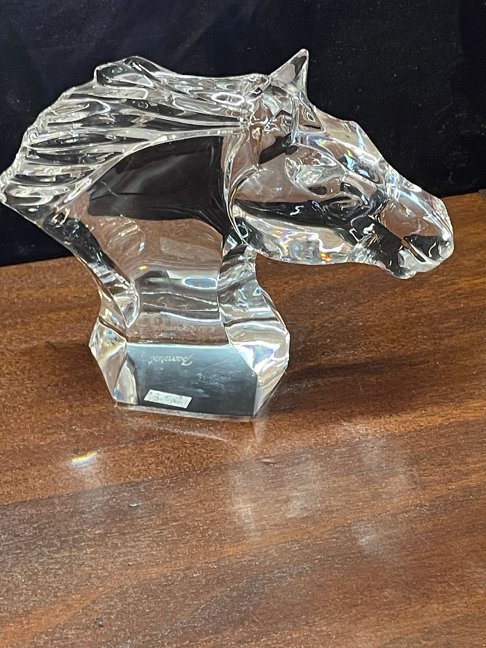Thumbnail: Baccarat Horse Head/Bust Sculpture