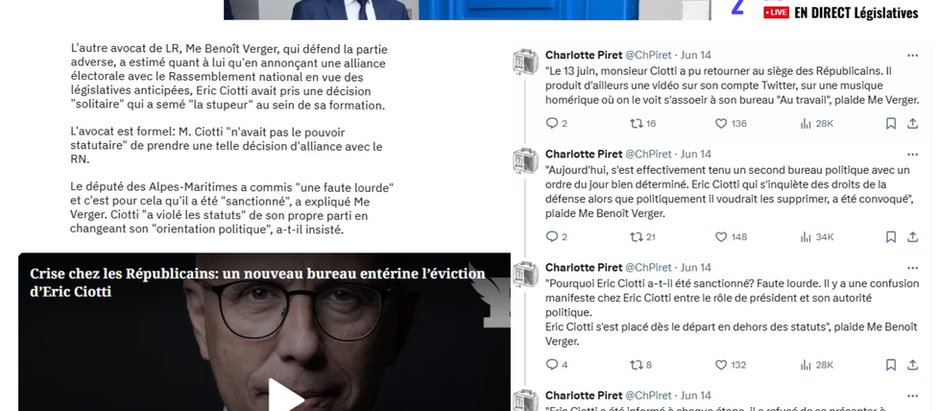 Elections législatives 2024 : "Putsch" contre "faute lourde" chez Les Républicains