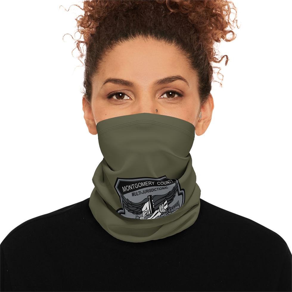 Thumbnail: Embroidered SWAT Patch Winter Neck Gaiter with Drawstring 