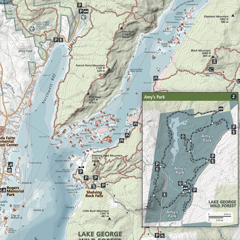 Thumbnail: Lake George Area Boating and Trails Map
