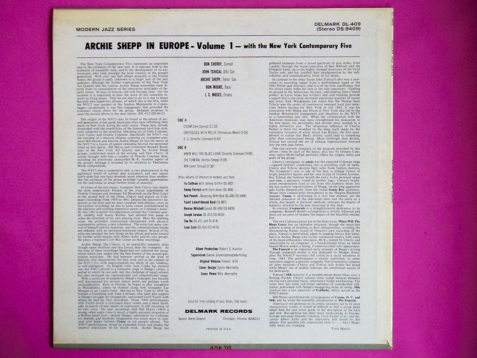 サムネイル： ARCHIE SHEPP / IN EUROPE VOL.1 - NEW YORK CONTEMPORARY FIVE