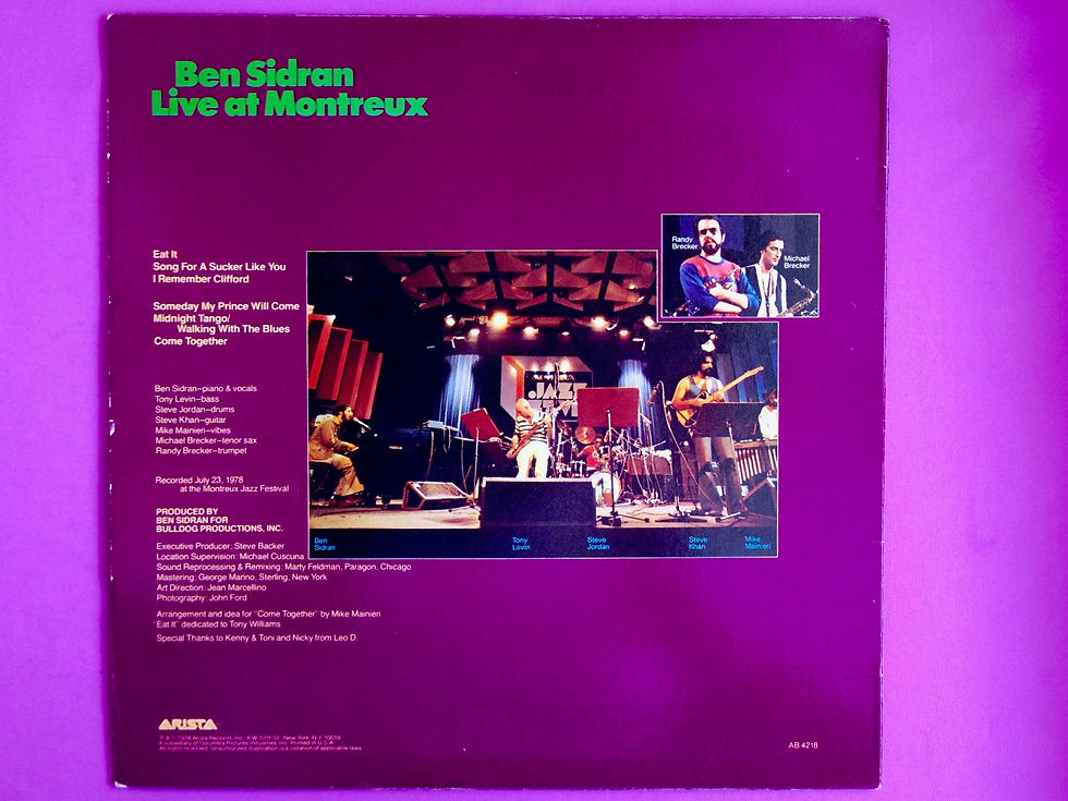 サムネイル： BEN SIDRAN / LIVE AT MONTREUX