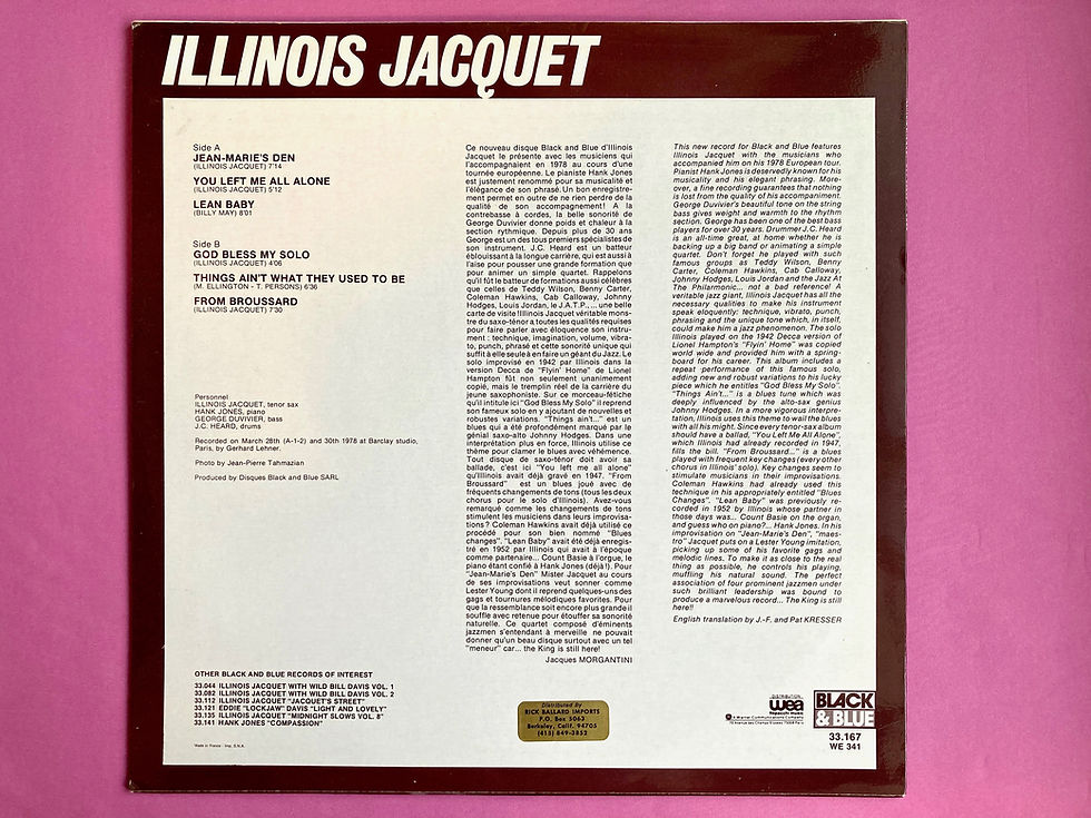 サムネイル： ILLINOIS JACQUET / GOT BLESS MY SOLO