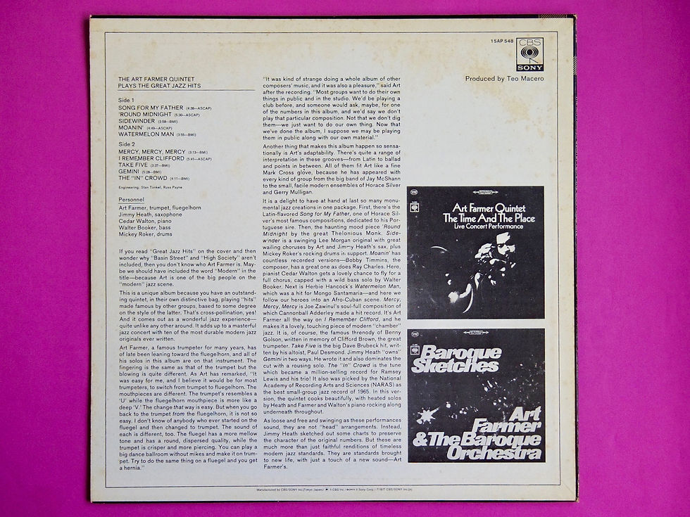 サムネイル： ART FARMER / PLAYS THE GREAT JAZZ HITS