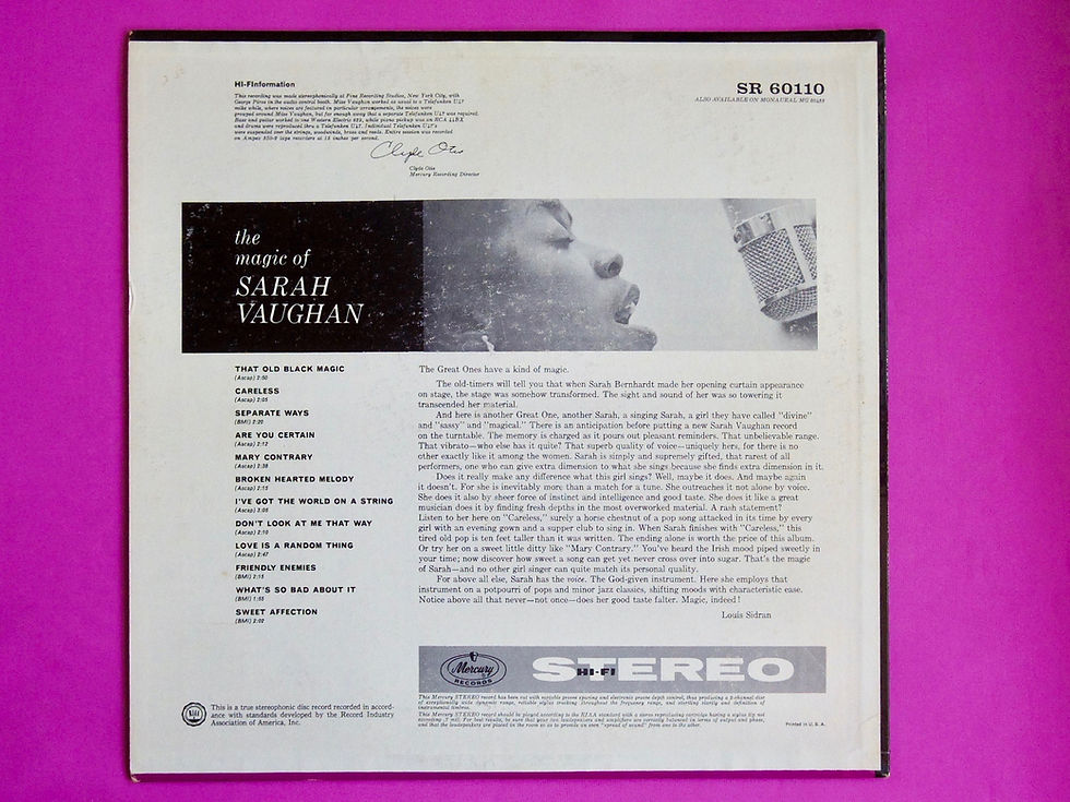 サムネイル： SARAH VAUGHAN / THE MAGIC OF SARAH VAUGHAN