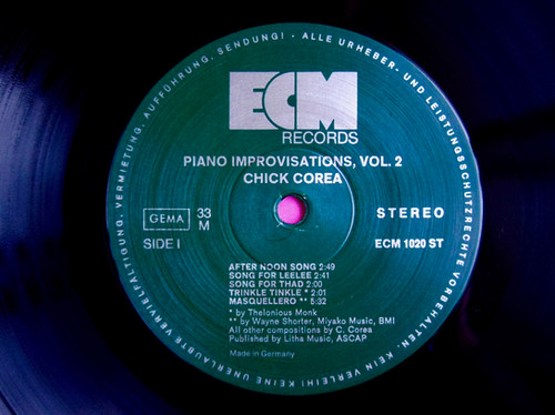 ドイツ盤LP)チック・コリア / Improvisations Vol. 2 ドイツ盤LP