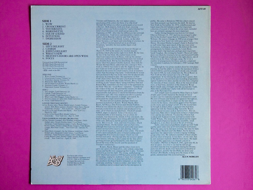 サムネイル： LENNIE TRISTANO / TADD DAMERON / CROSSCURRENTS